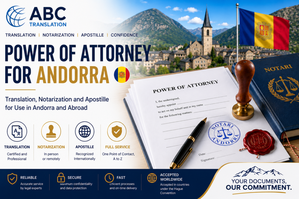 Legalized Power of Attorney Andorra