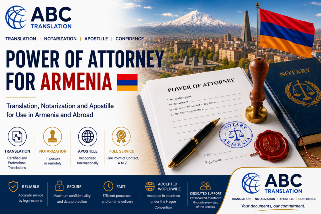 Legalized Power of Attorney Armenia