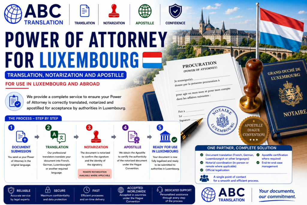 Legalized Power of Attorney Luxembourg