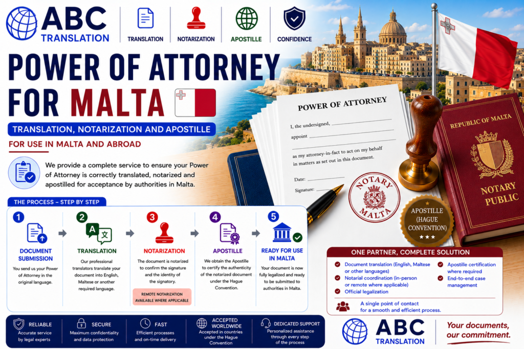 Legalized Power of Attorney Malta