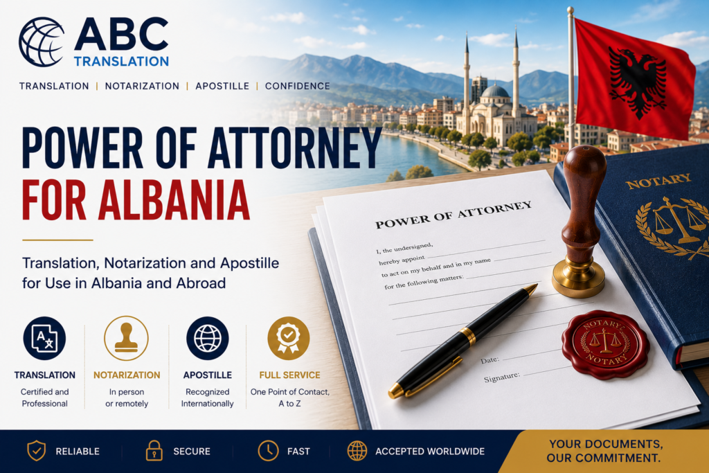 Legalized Power of Attorney Albania