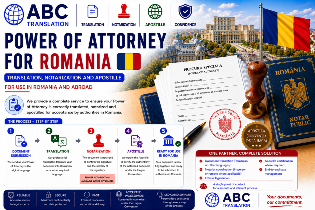 Legalized Power of Attorney Romania