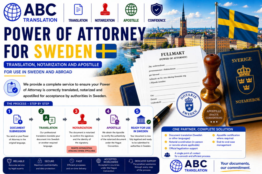 Legalized Power of Attorney Sweden